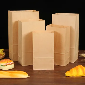 Kraft papīra maisiņi, dāvanu maisiņi cepumu konfektes pārtikas sviestmaižu maize, rieksti uzkodu cepšanai iepakojuma maisiņi pārstrādājams takeaway somas
