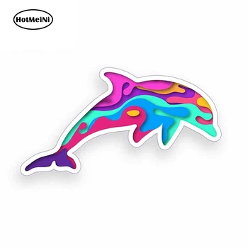 HotMeiNi 13cm x 7.2 cm, Krāsains Delfīnu Grafikas, Funny Auto, Uzlīmes, Uzlīmes Bufera JDM Logu Vinila Apdare Oklūzija skrāpējumiem