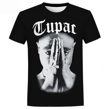 Hip Hop Dziedātāja 2Pac & Nipse 3D Iespiests T-Krekls Vīriešu/Sieviešu Modes Gadījuma Tautas Harajuku Īsām Piedurknēm Lielajam Topi