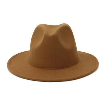 Sieviešu uzskatīja, fedora cepuri platām malām Panama kovboju cepure mīksto malām, saules cepure, kas piemērota beach baznīcas Panama Trilby Oficiālas Personas Klp